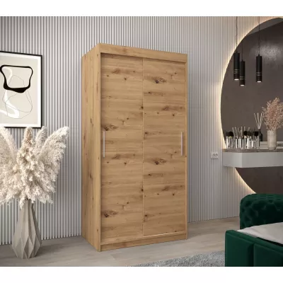 Schwebetürenschrank mit einer Breite von 100 cm TIMEA – Eiche Artisan