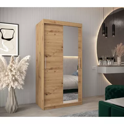 Schwebetürenschrank mit einer Breite von 100 cm TIMEA 2 – Eiche Artisan