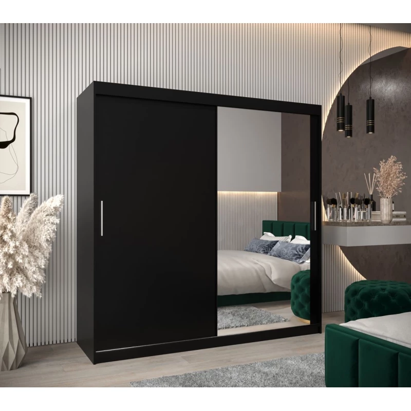 Schwebetürenschrank mit einer Breite von 200 cm TIMEA 2 – Schwarz