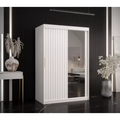 Kleiderschrank mit Spiegel RADKIN 2 – Breite 120 cm, weiß