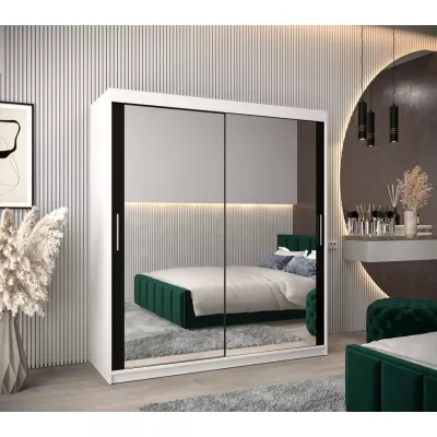 Schwebetürenschrank mit einer Breite von 180 cm TIMEA 3 – Weiß/Schwarz