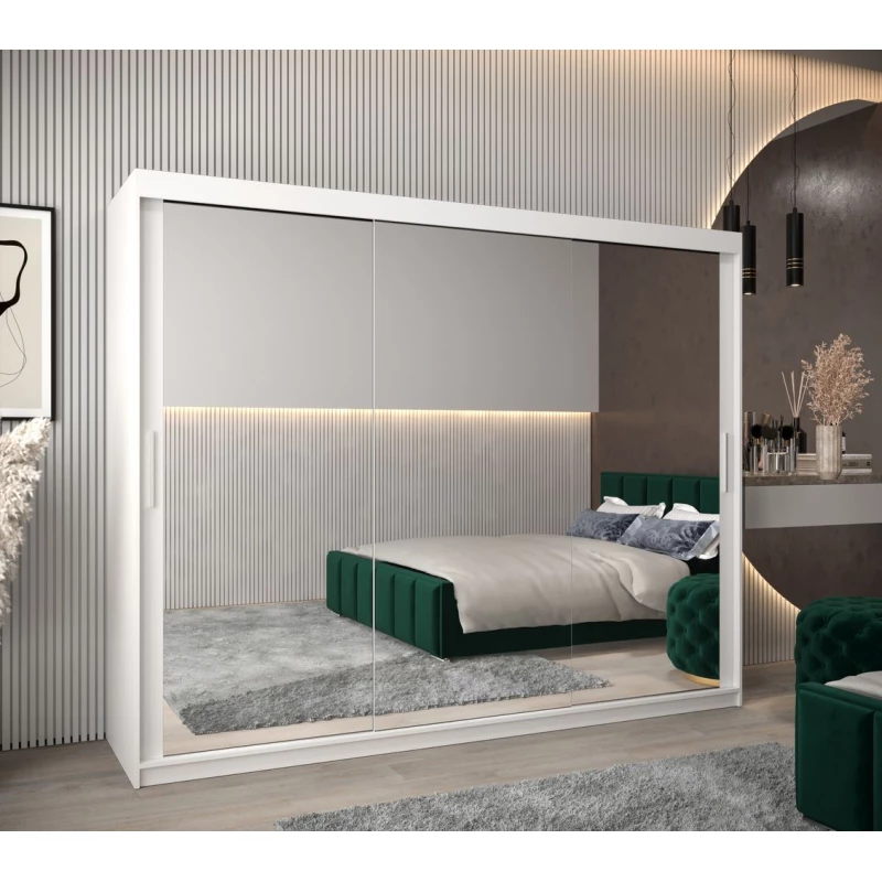 Schwebetürenschrank mit einer Breite von 250 cm TIMEA 3 – Weiß