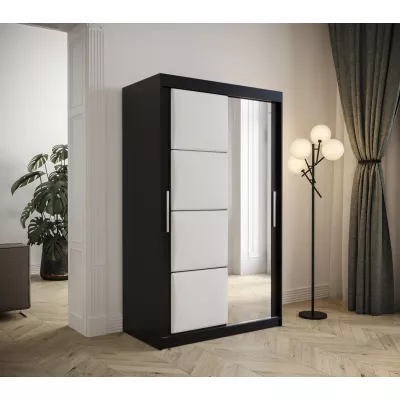 Kleiderschrank mit Schiebetüren 120 cm TALIA – schwarz / weiß