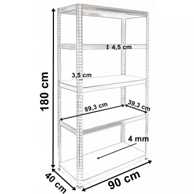 Metall-Haushaltsregal RAIVO 1 - silber