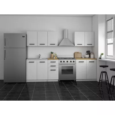 Küchenzeile 200/200 cm KERLI - Artisan Eiche / Weiß