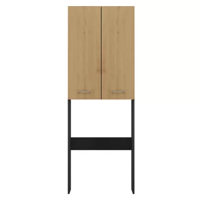 Hoher Waschmaschinen-Überbauschrank MARGO 2 – Eiche Artisan / anthrazit