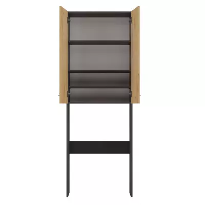 Hoher Waschmaschinen-Überbauschrank MARGO 2 – Eiche Artisan / anthrazit