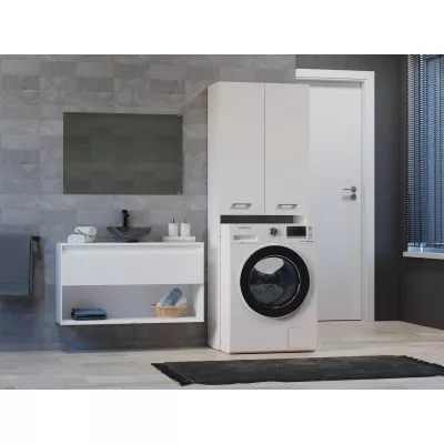 Hoher Waschmaschinen-Überbauschrank MARGO 2 – weiß