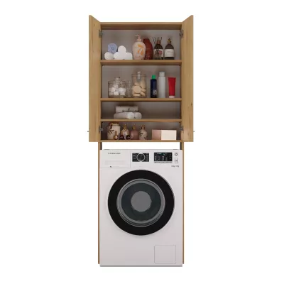 Hoher Waschmaschinen-Überbauschrank MARGO 2 – Eiche Artisan