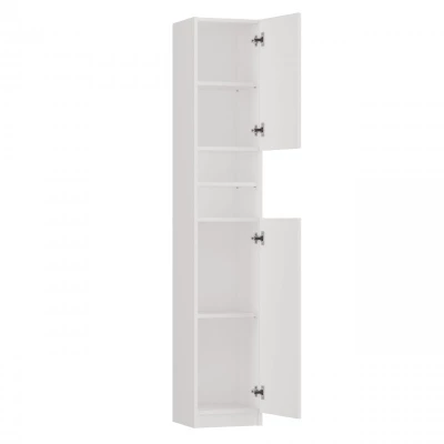 Schmaler Badezimmerschrank JANNO - mattweiß