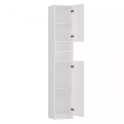 Schmaler Badezimmerschrank JANNO - mattweiß