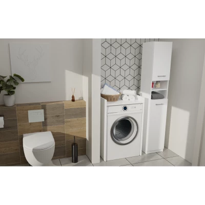 Schmaler Badezimmerschrank JANNO - mattweiß