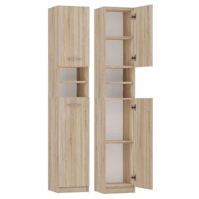 Schmaler Badezimmerschrank JANNO - Sonoma-Eiche