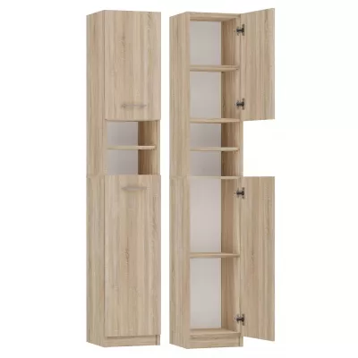 Schmaler Badezimmerschrank JANNO - Sonoma-Eiche