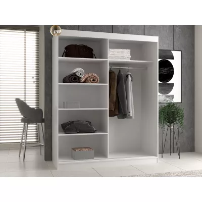Kleiderschrank 160 cm mit Spiegel RANNO 6 – Eiche artisan / anthrazit