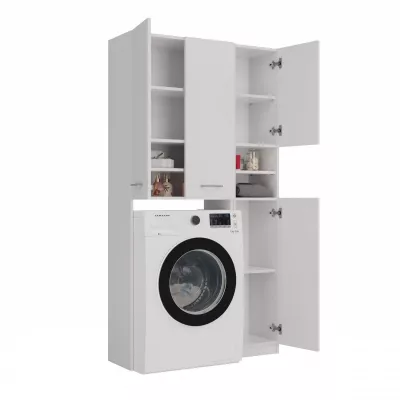 Waschmaschinen-Überbauschrank RISTO 2 – mattweiß