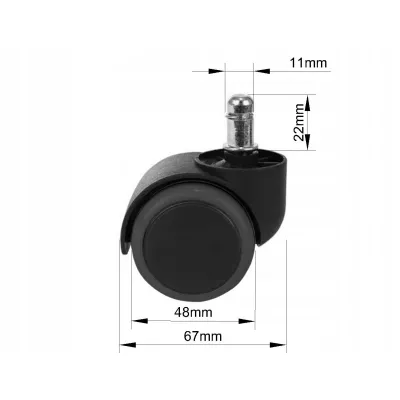5er Set Gummiräder für TRIIN Drehstühle - schwarz