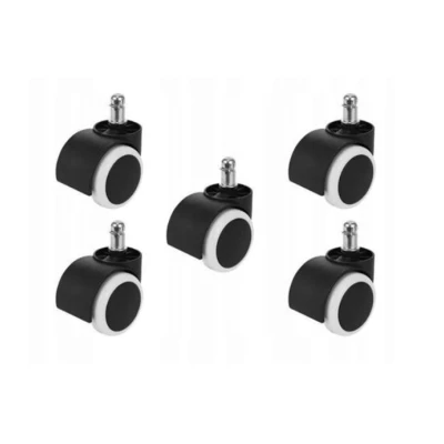 5er Set Gummiräder für TRIIN Drehstühle - schwarz / weiß