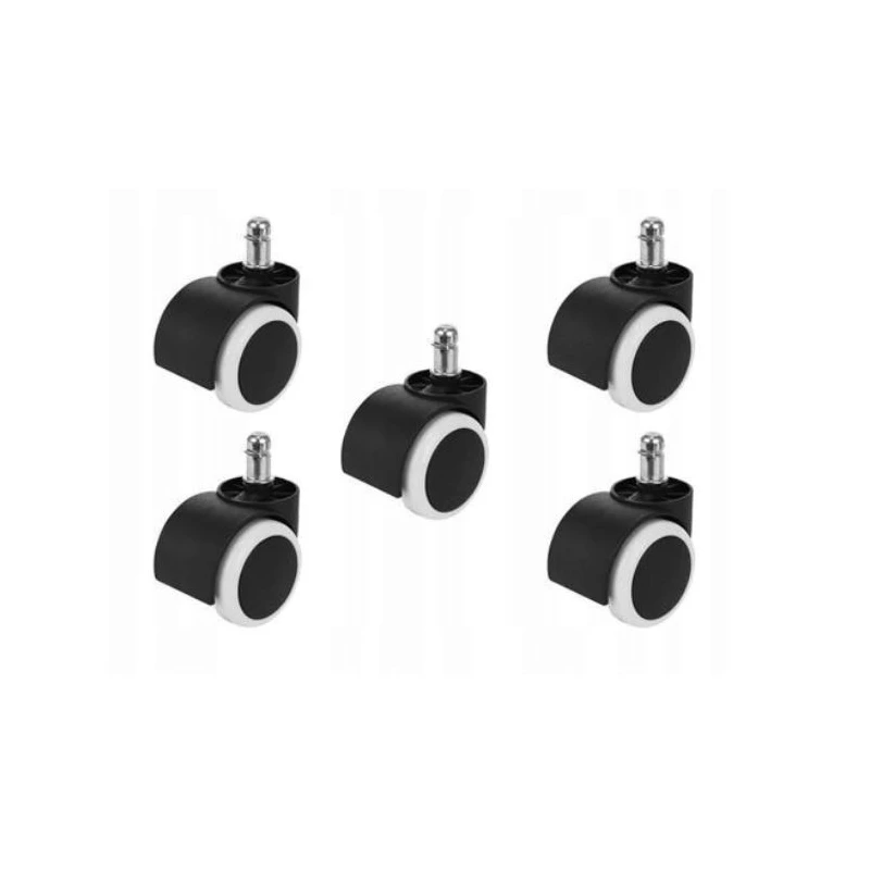 5er Set Gummiräder für TRIIN Drehstühle - schwarz / weiß 5er Set Gummiräder für TRIIN Drehstühle - schwarz / weiß