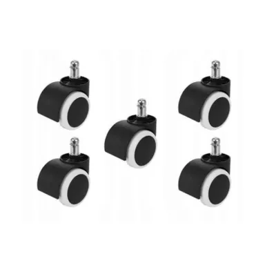 5er Set Gummiräder für TRIIN Drehstühle - schwarz / weiß