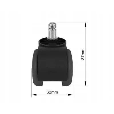 5er Set Gummiräder für TRIIN Drehstühle - schwarz / weiß