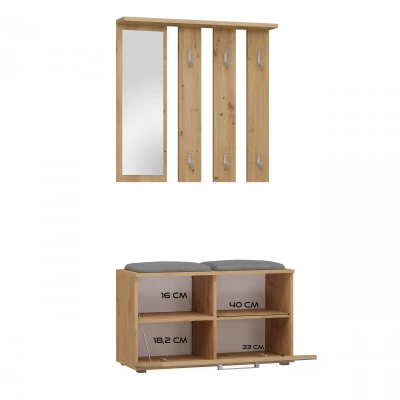 Flurwand mit Sitzgelegenheit KRISTJAN - Artisan Eiche