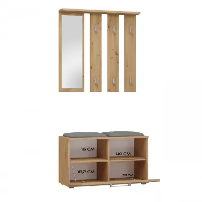 Flurwand mit Sitzgelegenheit KRISTJAN - Artisan Eiche