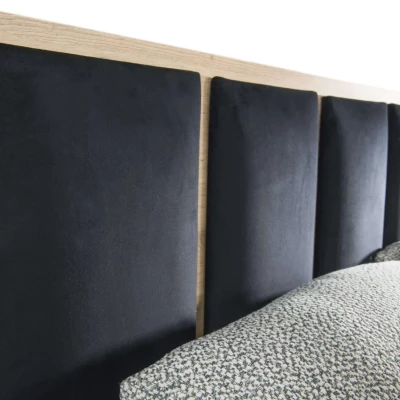 Bett mit gepolsterten Paneelen AIMY – 160 x 200 cm, Eiche, handgefertigt