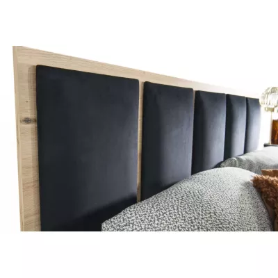 Bett mit gepolsterten Paneelen AIMY – 160 x 200 cm, Eiche, handgefertigt