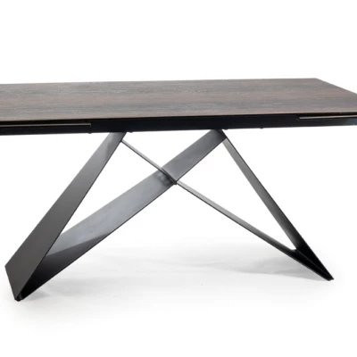 Ausziehbarer Esstisch VIDOR 3 – 180x90, Braun / Schwarz matt