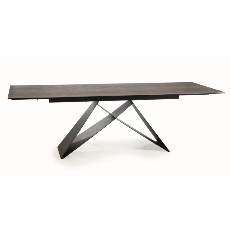 Ausziehbarer Esstisch VIDOR 3 – 180x90, Braun / Schwarz matt
