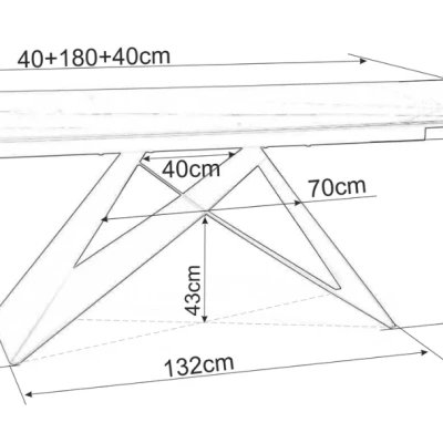 Ausziehbarer Esstisch VIDOR 3 – 180x90, Braun / Schwarz matt