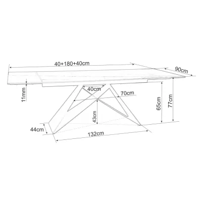 Ausziehbarer Esstisch VIDOR 3 – 180x90, Braun / Schwarz matt