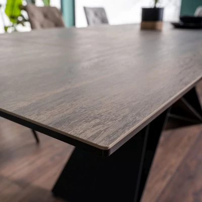 Ausziehbarer Esstisch VIDOR 3 – 180x90, Braun / Schwarz matt