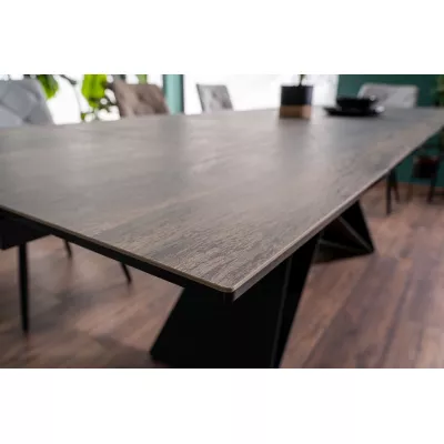 Ausziehbarer Esstisch VIDOR 3 – 180x90, Braun / Schwarz matt