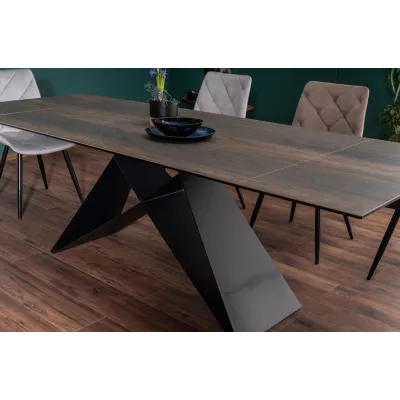 Ausziehbarer Esstisch VIDOR 3 – 180x90, Braun / Schwarz matt