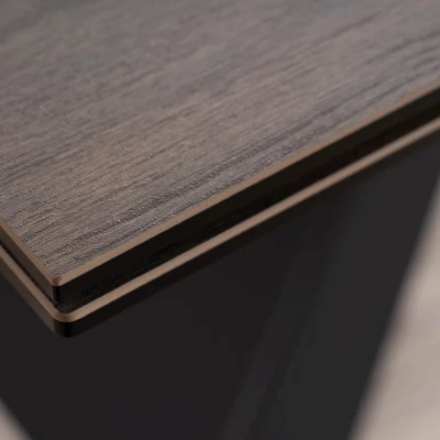 Ausziehbarer Esstisch VIDOR 3 – 180x90, Braun / Schwarz matt
