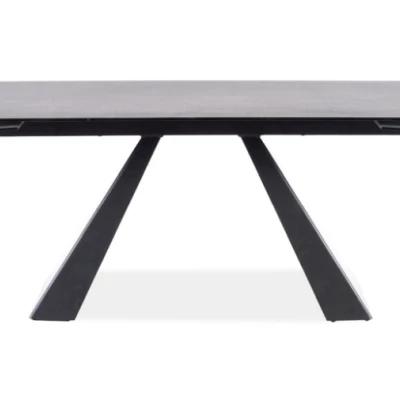 Ausziehbarer Esstisch GEDEON 1 - 180x90, grauer Marmor / mattschwarz