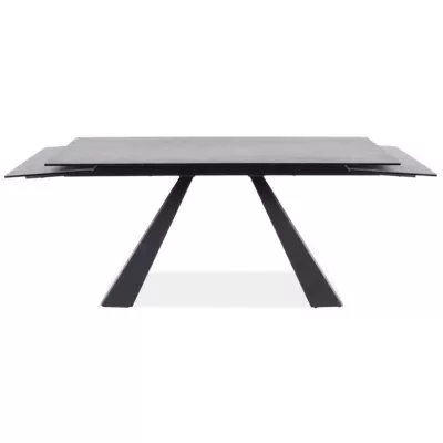 Ausziehbarer Esstisch GEDEON 1 - 180x90, grauer Marmor / mattschwarz