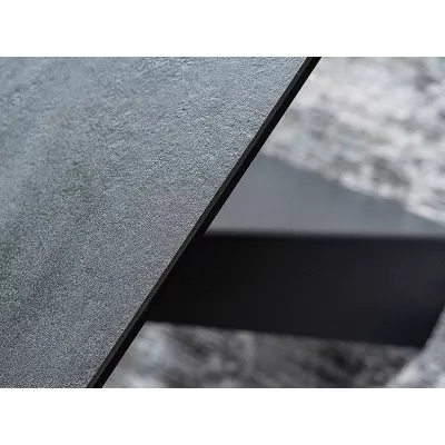 Ausziehbarer Esstisch GEDEON 1 - 180x90, grauer Marmor / mattschwarz
