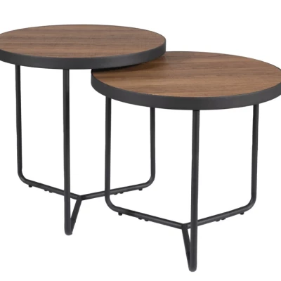 IVOR Couchtisch-Set - Walnuss / Schwarz