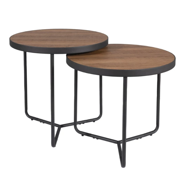IVOR Couchtisch-Set - Walnuss / Schwarz