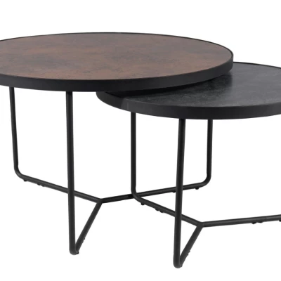 Couchtisch-Set TOM 1 - braun / schwarz