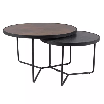 Couchtisch-Set TOM 1 - braun / schwarz