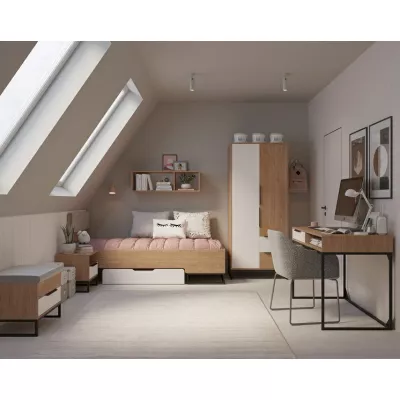 Schreibtisch DARCY Hickory / Mattweiß
