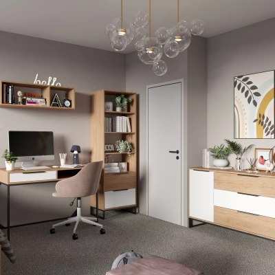 Regal fürs Jugendzimmer DARCY - Hickory / Mattweiß