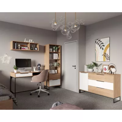 Regal fürs Jugendzimmer DARCY - Hickory / Mattweiß