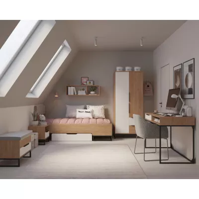 Sitzbank DARCY - Hickory / Mattweiß