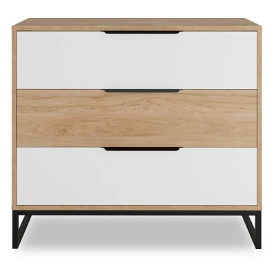 Kommode DARCY - Hickory / Mattweiß