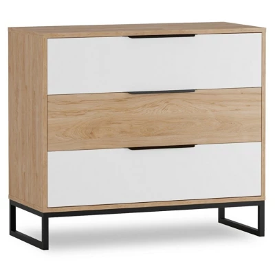 Kommode DARCY - Hickory / Mattweiß